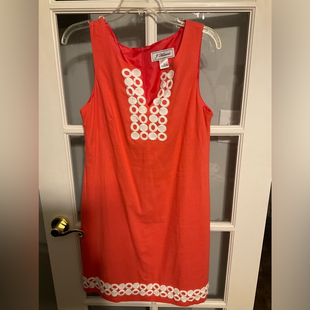 J. Howard Coral Linen Blend Dress Size 10
